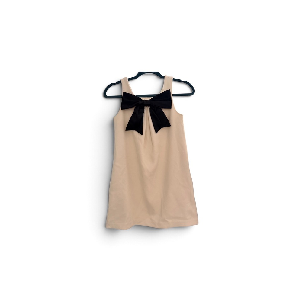 Zara Kids Girls Cream Sleeveless Bow Shift Dress with Pockets Size 11-12 Holiday